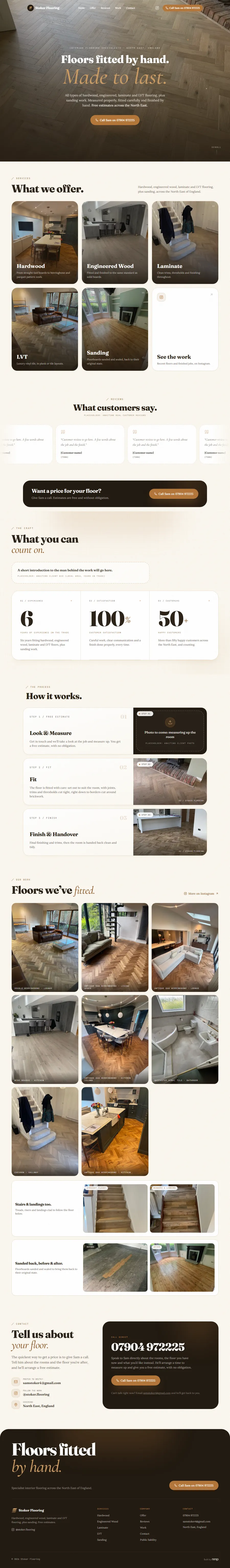 Screenshot of the Stoker Flooring website